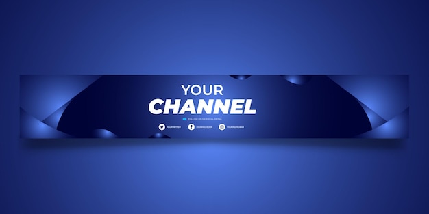 Banner horizontal de youtube degradado de vector libre
