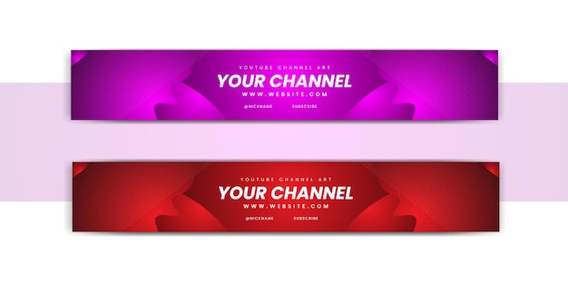 Vector banner horizontal de youtube con gradiente vectorial gratuito