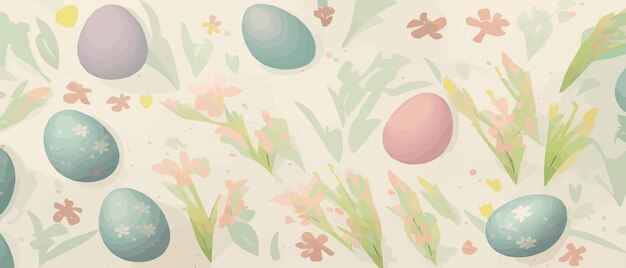 Vector banner huevos de pascua de patrones sin fisuras ilustración vectorial huevos decorativos de pascua fondo para