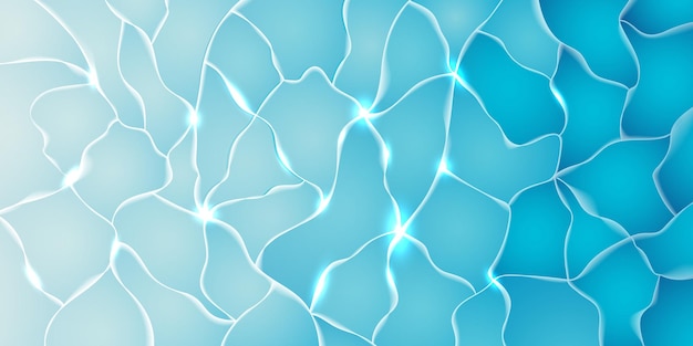 Banner de ilustración de agua azul transparente de mar