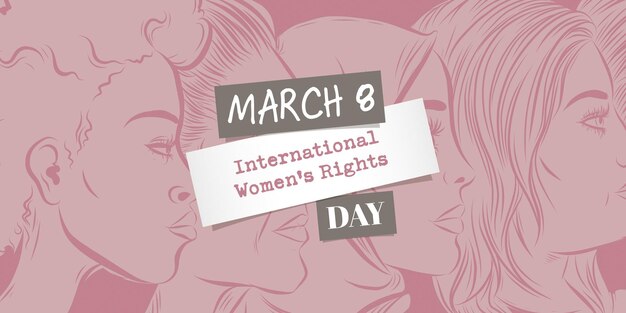 Banner de ilustración del día internacional de los derechos de la mujer