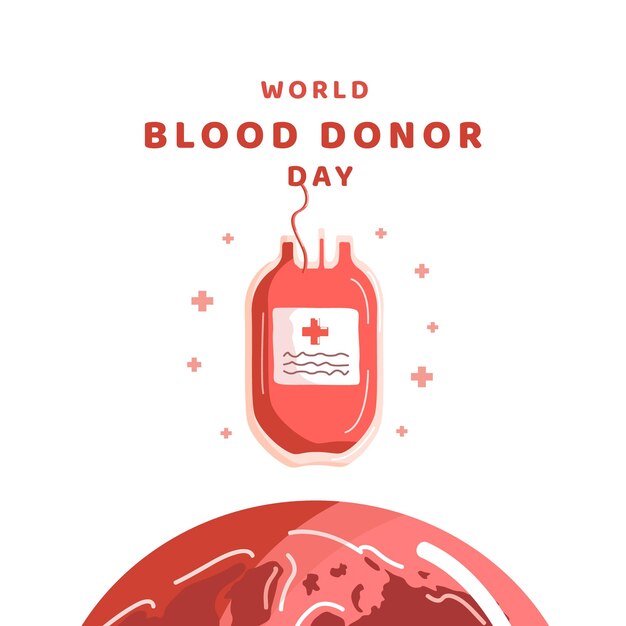 Banner de ilustración del día mundial del donante de sangre