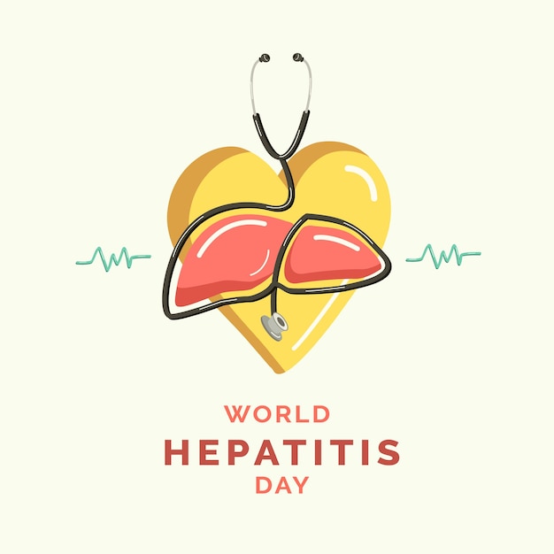 Banner de ilustración del día mundial de la hepatitis