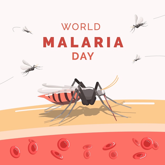 Banner de ilustración del día mundial de la malaria