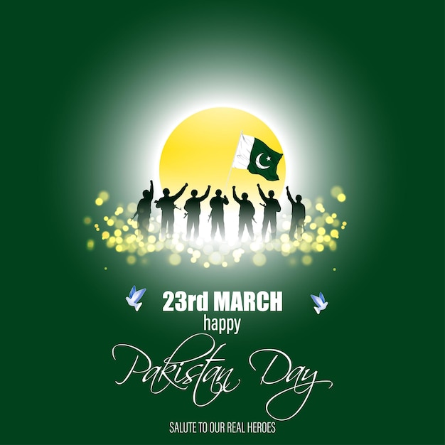 Banner de ilustración vectorial del feliz día de Pakistán