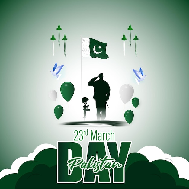 Vector banner de ilustración vectorial del feliz día de pakistán