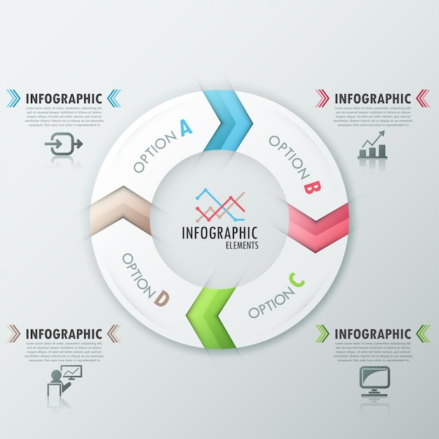 Banner infografía moderna opciones con plantilla de proceso