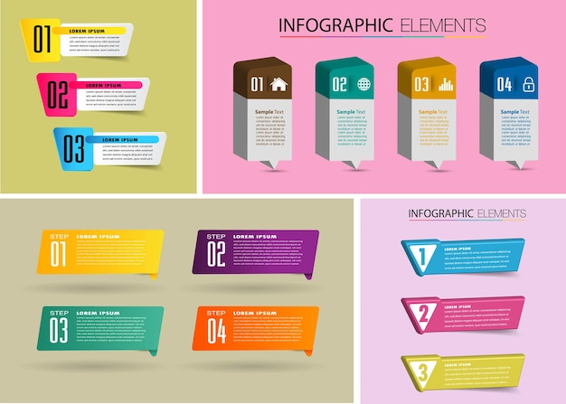 Banner de infografías de plantilla de cuadro de texto moderno