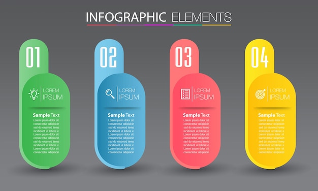 banner de infografías de plantilla de cuadro de texto moderno