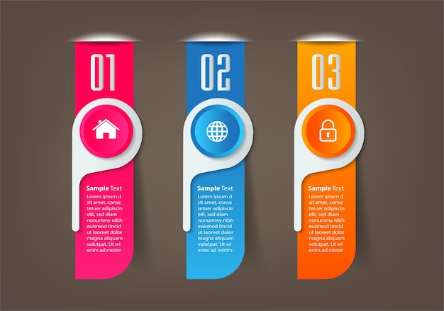 banner de infografías de plantilla de cuadro de texto moderno