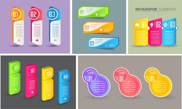 banner de infografías de plantilla de cuadro de texto moderno