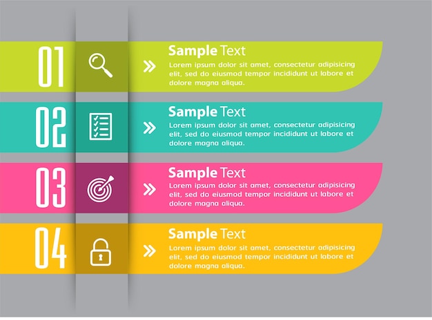 Banner de infografías de plantilla de cuadro de texto moderno