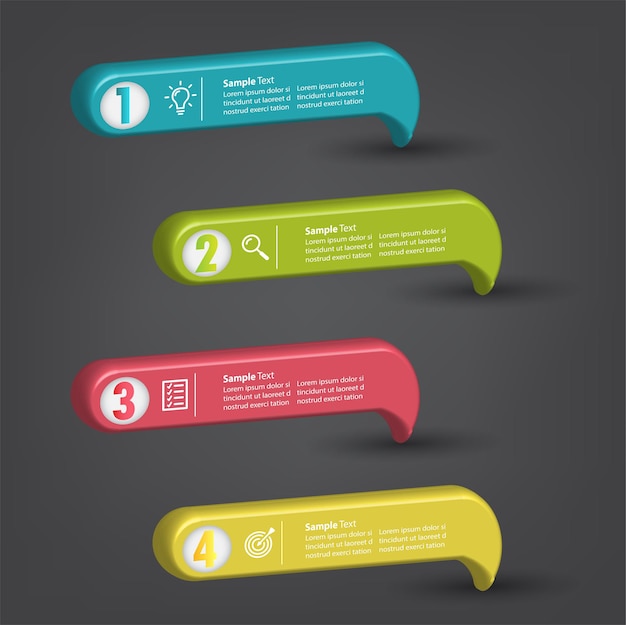 banner de infografías de plantilla de cuadro de texto moderno