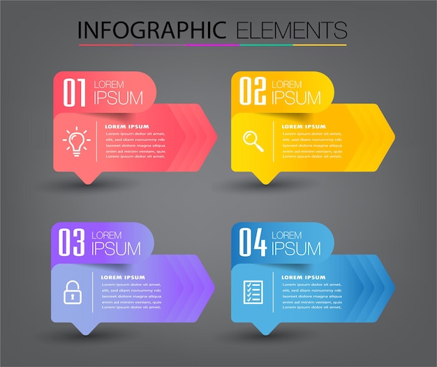 Banner de infografías de plantilla de cuadro de texto moderno