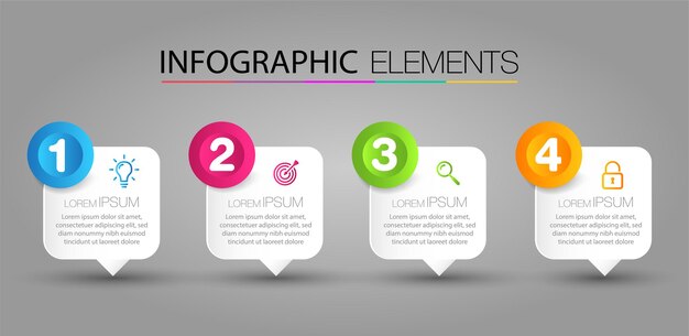 banner de infografías de plantilla de cuadro de texto moderno