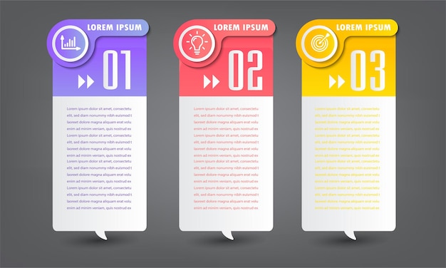 banner de infografías de plantilla de cuadro de texto moderno
