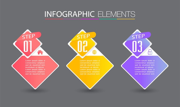 Banner de infografías de plantilla de cuadro de texto moderno