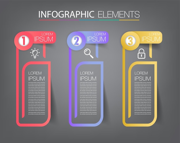 Banner de infografías de plantilla de cuadro de texto moderno