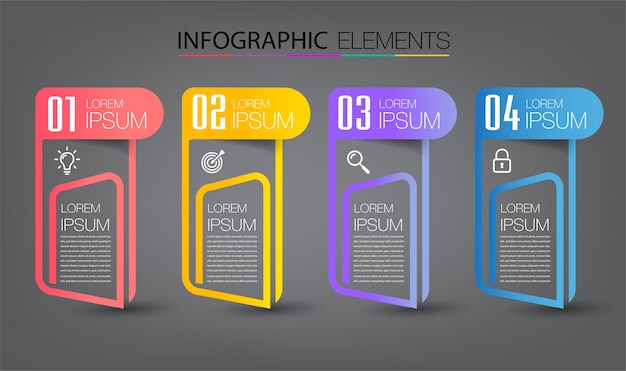 banner de infografías de plantilla de cuadro de texto moderno