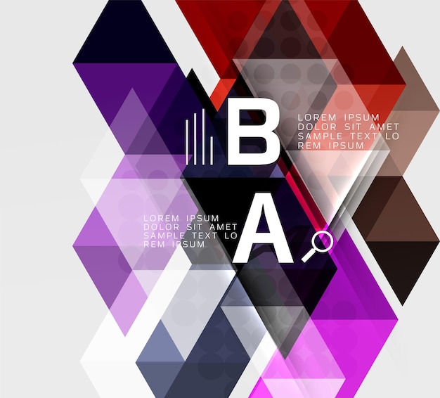 Banner infográfico geométrico triangular Fondo de plantilla vectorial para opciones de número de diagrama de diseño de flujo de trabajo o diseño web