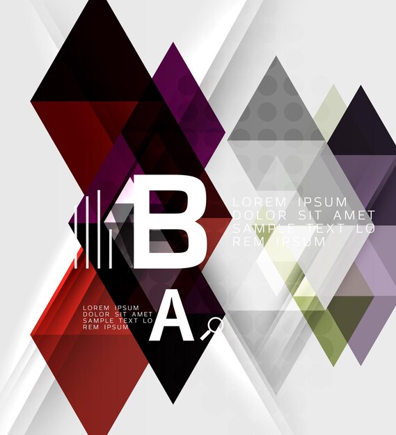 Banner infográfico geométrico triangular Fondo de plantilla vectorial para opciones de número de diagrama de diseño de flujo de trabajo o diseño web