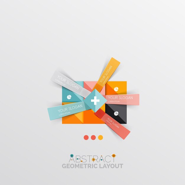Banner de información geométrica abstracta moderna