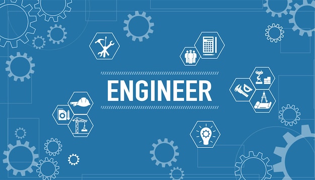 Banner de ingeniero con texto