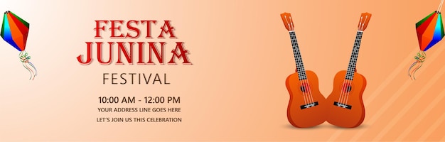 Banner de invitación de fiesta junina