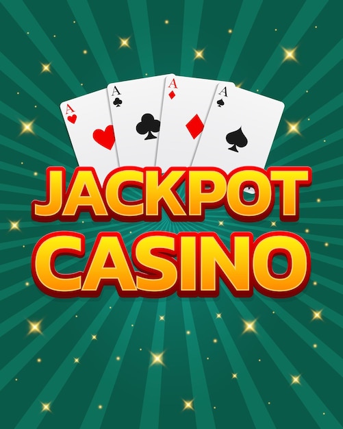 Vector banner de jackpot casino con cuatro ases se puede utilizar como cartel de volante o publicidad