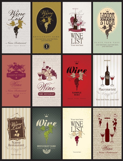 banner con juego de tarjetas de visita en Wine