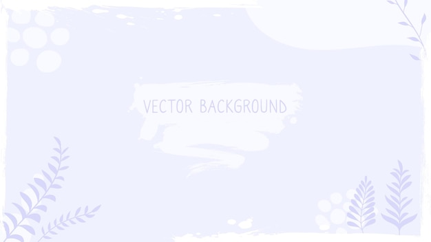 Banner largo decorativo floral de fondo mínimo orgánico con siluetas de rama decoración de pincel grunge y espacio vacío para texto Plantilla de póster abstracto vectorial