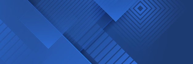 Banner largo de vector abstracto azul Fondo mínimo con flechas y espacio de copia para texto Portada de redes sociales y plantilla de banner web