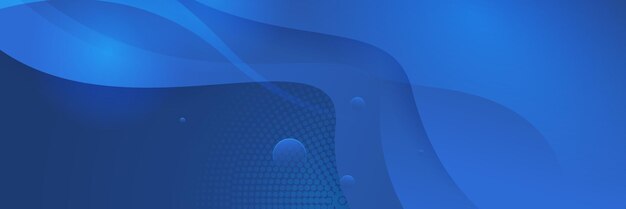 Banner largo de vector abstracto azul Fondo mínimo con flechas y espacio de copia para texto Portada de redes sociales y plantilla de banner web