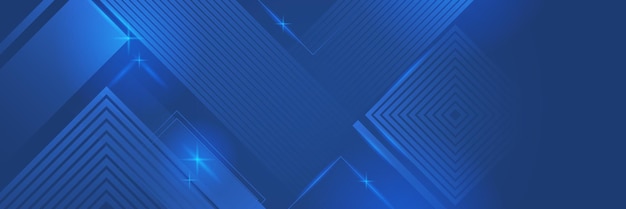 Banner largo de vector abstracto azul Fondo mínimo con flechas y espacio de copia para texto Portada de redes sociales y plantilla de banner web