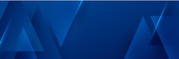 Banner largo de vector abstracto azul Fondo mínimo con flechas y espacio de copia para texto Portada de redes sociales y plantilla de banner web