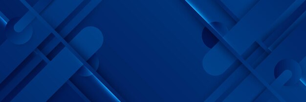Banner largo de vector abstracto azul Fondo mínimo con flechas y espacio de copia para texto Portada de redes sociales y plantilla de banner web