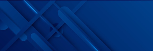Banner largo de vector abstracto azul Fondo mínimo con flechas y espacio de copia para texto Portada de redes sociales y plantilla de banner web