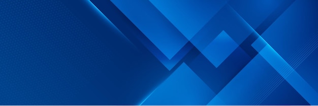 Banner largo de vector abstracto azul Fondo mínimo con flechas y espacio de copia para texto Portada de redes sociales y plantilla de banner web