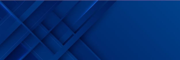 Banner largo de vector abstracto azul Fondo mínimo con flechas y espacio de copia para texto Portada de redes sociales y plantilla de banner web