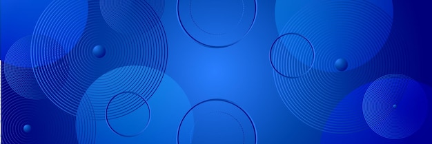 Banner largo de vector abstracto azul Fondo mínimo con flechas y espacio de copia para texto Portada de redes sociales y plantilla de banner web