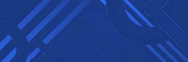 Banner largo de vector abstracto azul Fondo mínimo con flechas y espacio de copia para texto Portada de redes sociales y plantilla de banner web