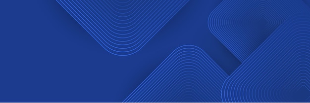 Banner largo de vector abstracto azul Fondo mínimo con flechas y espacio de copia para texto Portada de redes sociales y plantilla de banner web