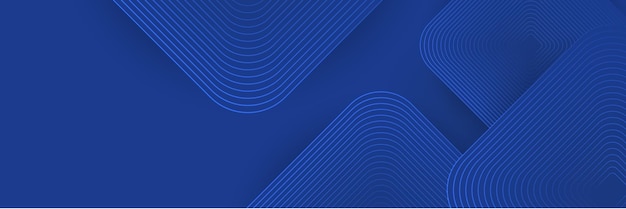 Banner largo de vector abstracto azul Fondo mínimo con flechas y espacio de copia para texto Portada de redes sociales y plantilla de banner web