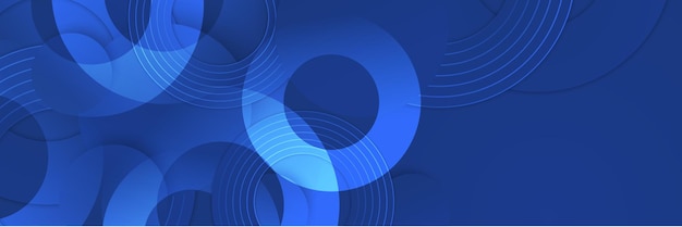 Banner largo de vector abstracto azul Fondo mínimo con flechas y espacio de copia para texto Portada de redes sociales y plantilla de banner web