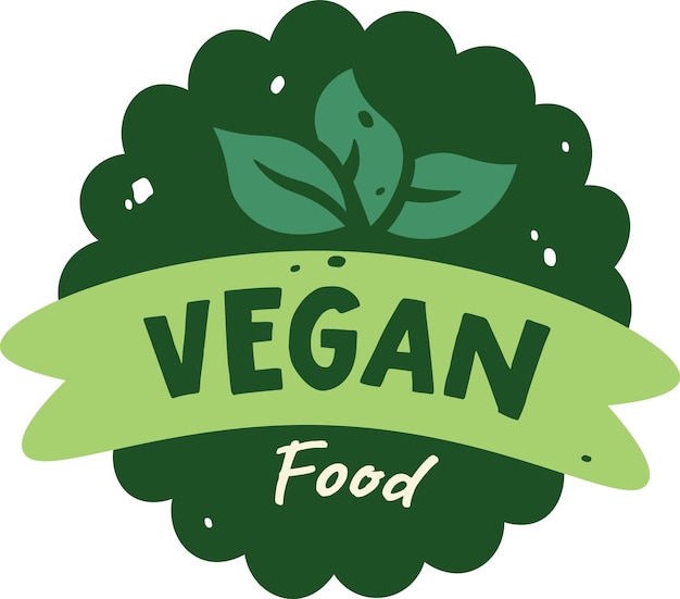 Vector banner de letras de comida vegana