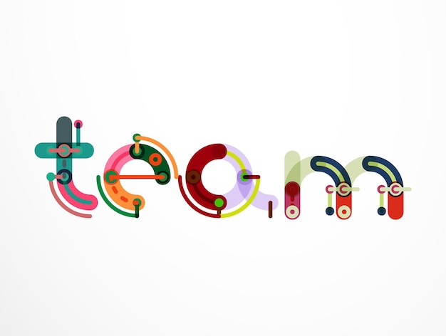Banner de letras de palabras de equipo