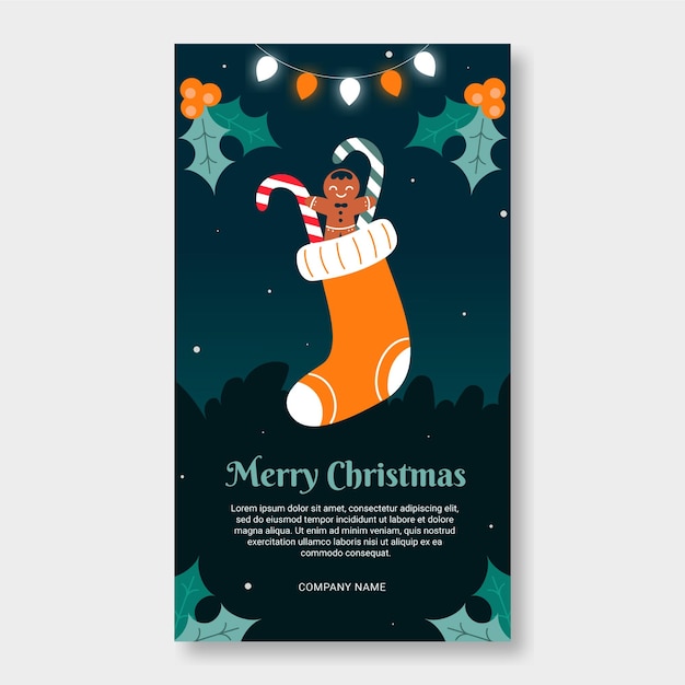 Vector banner lindo navideño y colección de redes sociales