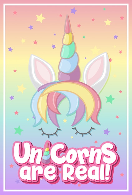 Banner lindo unicornio en color de fondo pastel