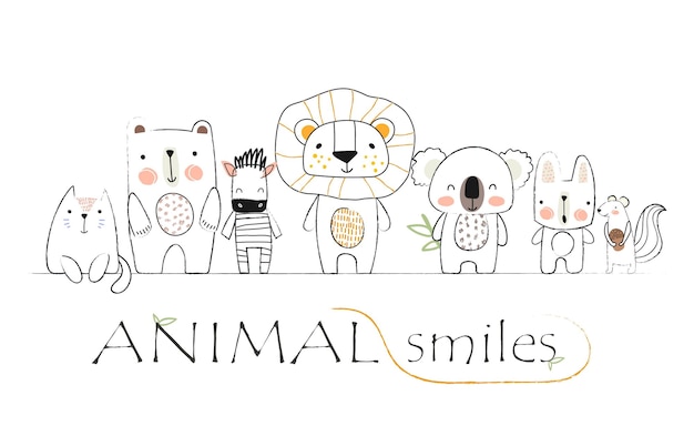 Banner de línea de animales