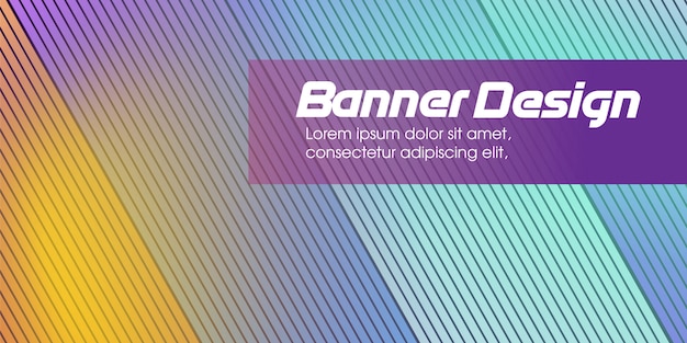 Vector banner de líneas diagonales